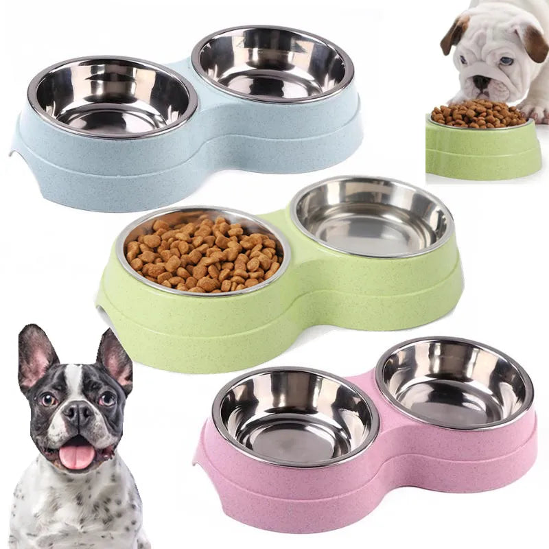 Double Pet Bowls Food and Water - okpetssupplies.com