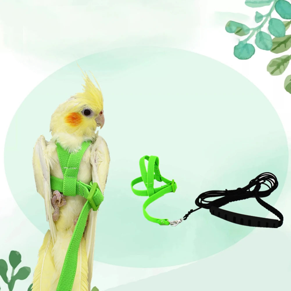 Pet Bird Parrot Harness and Leash Bird Rope Anti-bite Flying Training Supplies Pet Leash Kits Ultralight Harness Leash Soft