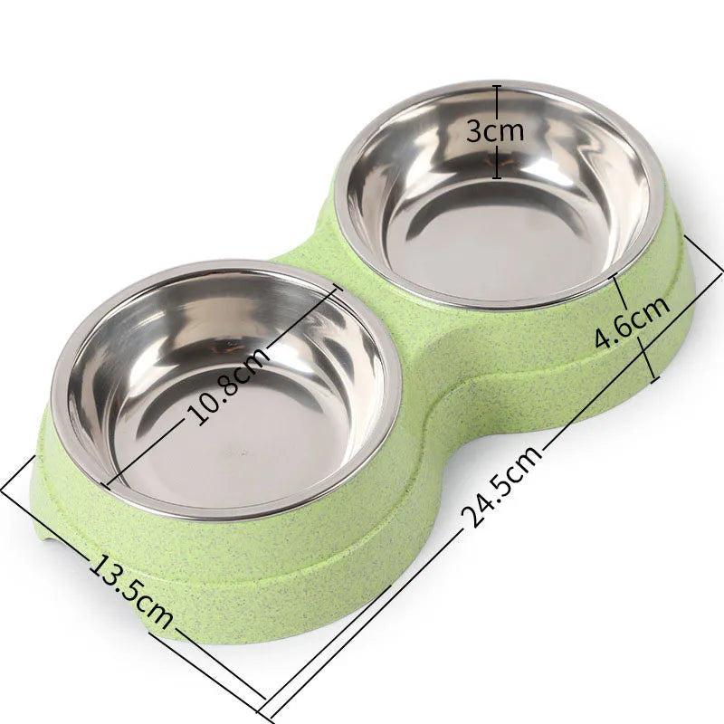 Double Pet Bowls Food and Water - okpetssupplies.com