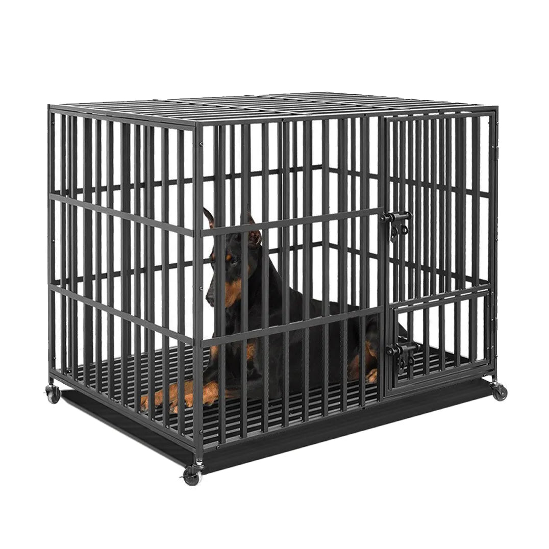 37” 42” 46” Heavy Duty Dog Cage / Playpen with Wheels - okpetssupplies.com