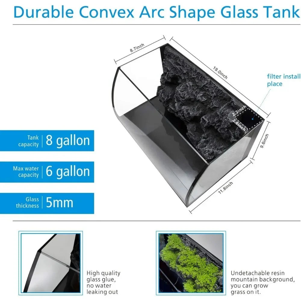 Gallon LED Glass Aquarium Kit