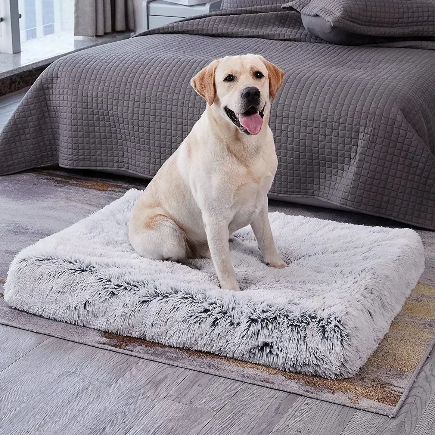 Long Plush Dog Bed, Pet Blanket