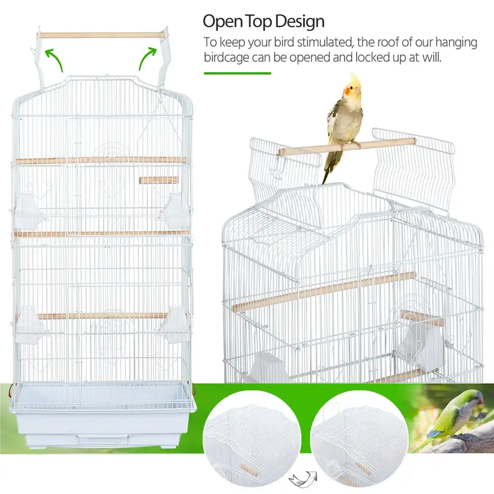 Easyfashion 41" Open Top Metal Bird Cage