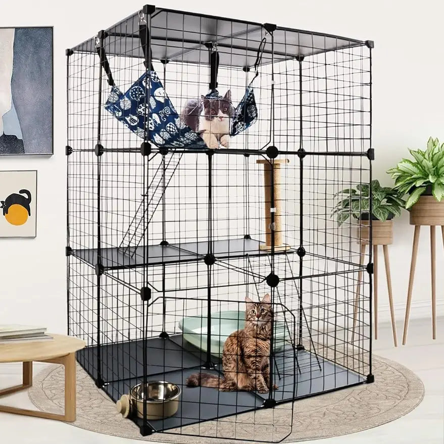 Cat Cage Indoor Cat Enclosures, 3 tier