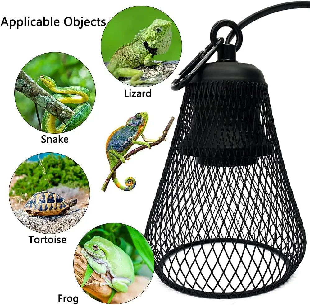 Reptile Heat Lampshade Anti-hot Cover Cage for UVA/UVB Heating Lamp Basking Bulb, for Turtle Chicken Coop Lizard Snake Frog