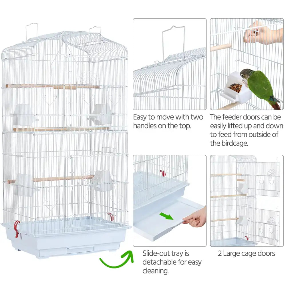 Easyfashion 41" Open Top Metal Bird Cage