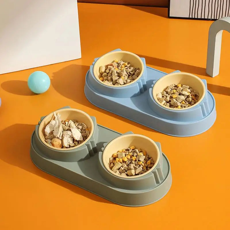 Double Cat Bowl Elevated Stainless Steel