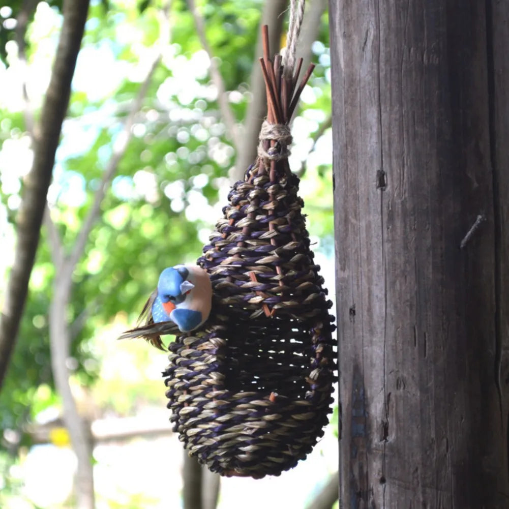 Natural Handmade Straw Bird Nest Animal Bird Hanging Nest