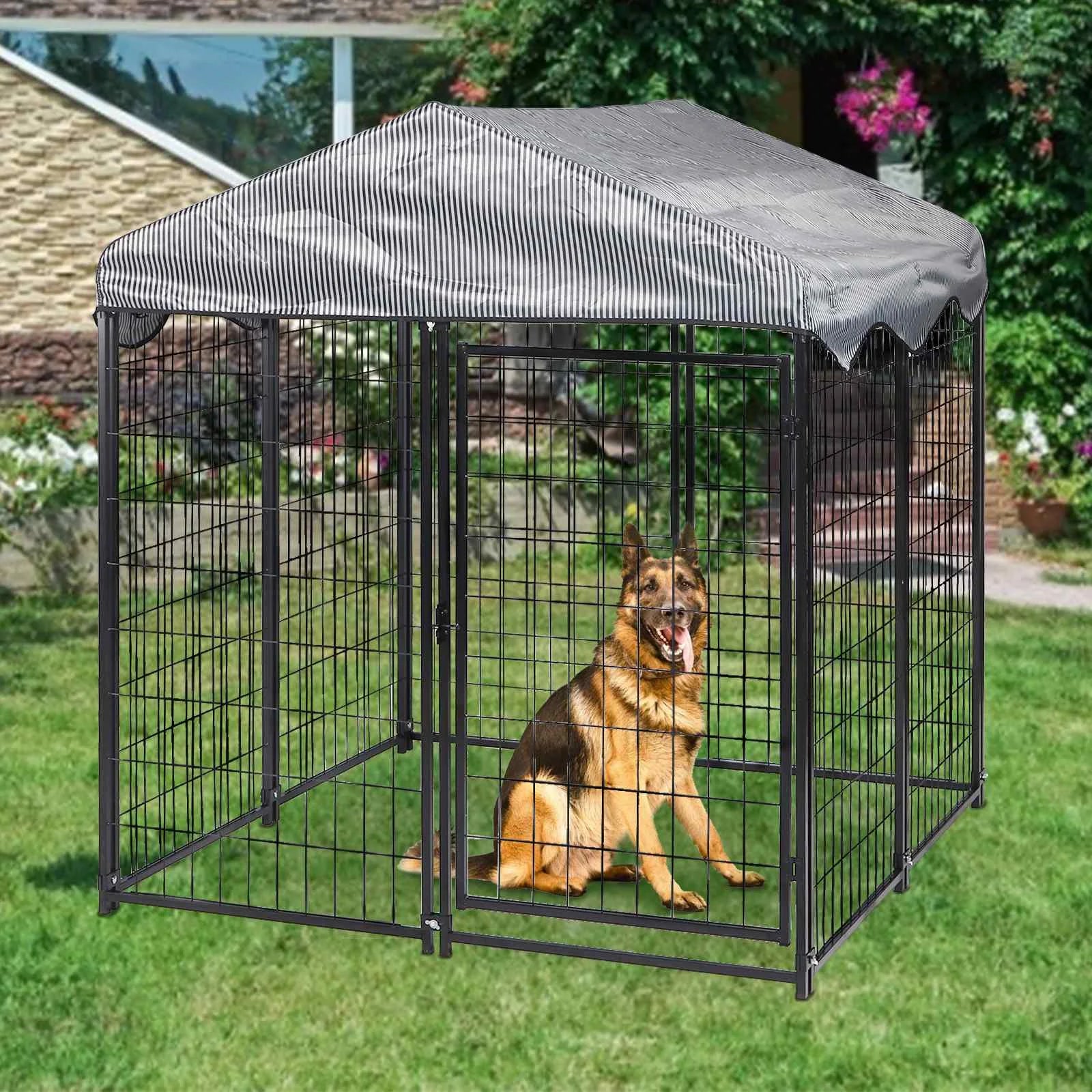 LargeKennel 4ft x 4.2ft x 4.5ft Fence/ Roof - okpetssupplies.com