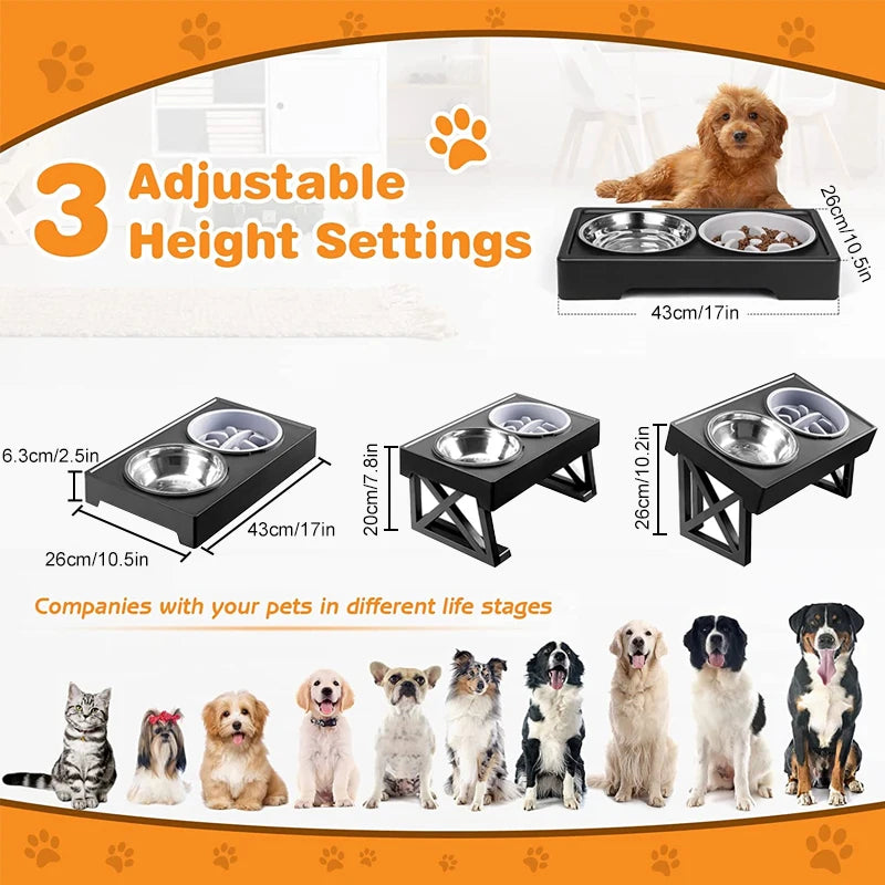 Adjustable Elevated Dog Bowls