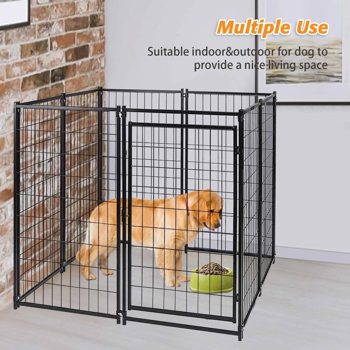 LargeKennel 4ft x 4.2ft x 4.5ft Fence/ Roof - okpetssupplies.com