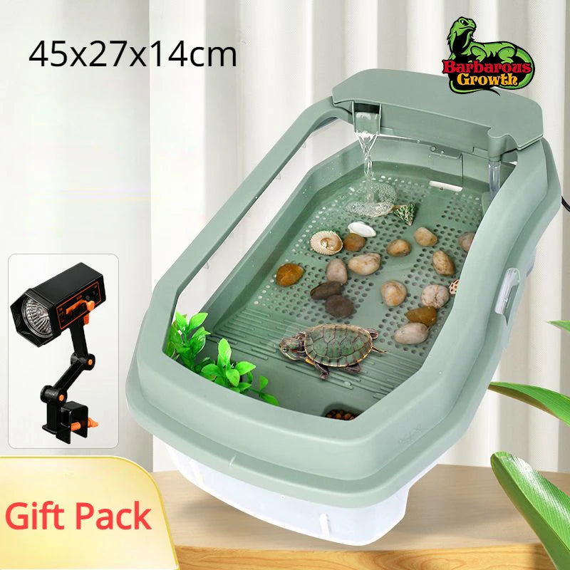 Turtle Tank Container Reptile Detachable House