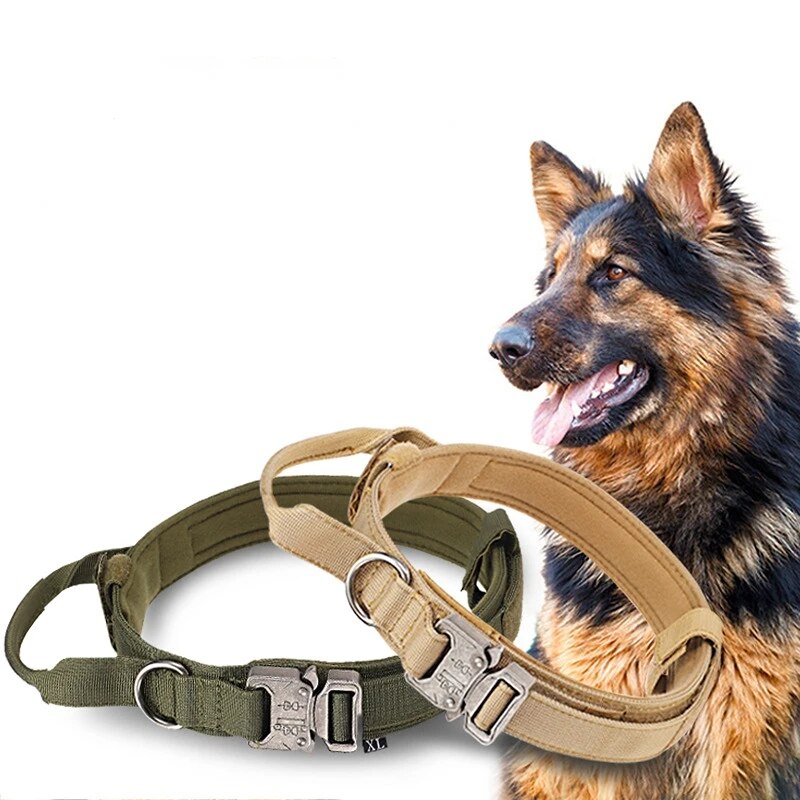 Military Tactical Dog Collar Adjustable
 Outdoor Walking Training - okpetssupplies.com