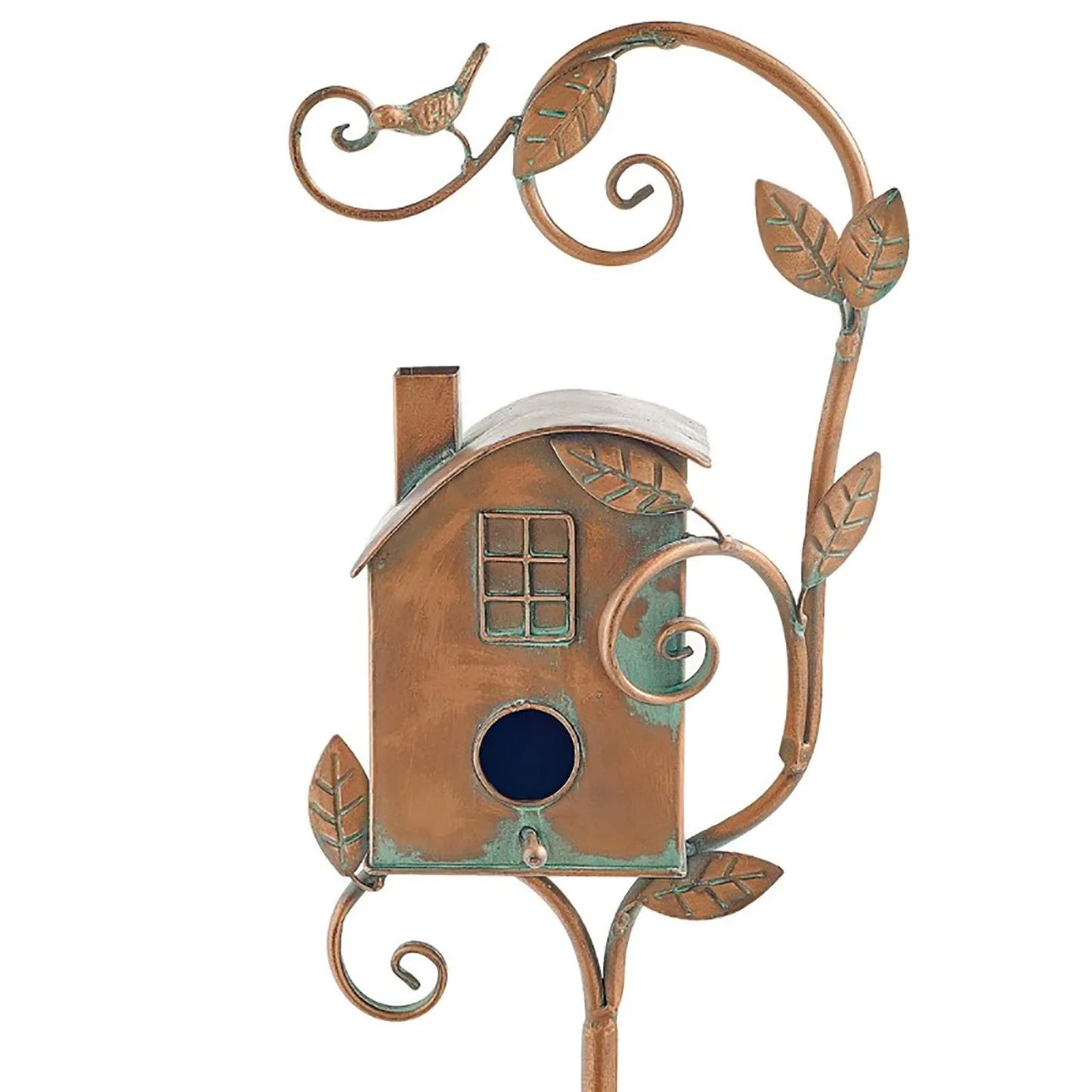 Retro  copper Bird House With Pole