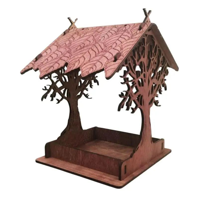 Wooden Hanging Bird Feeder Cottage, Bird House