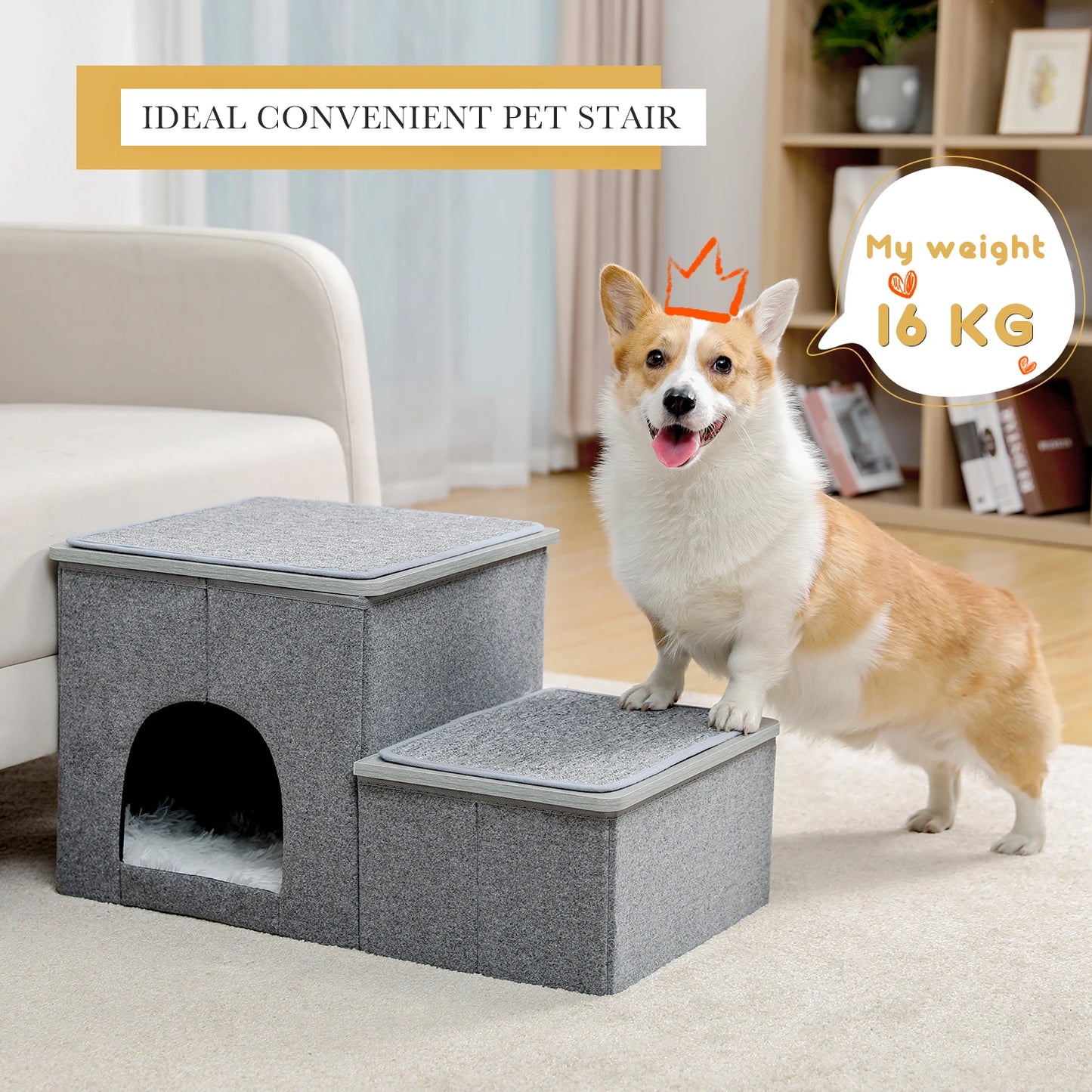 Foldable Pet Steps Dog House Condo Ladder for Small Dog