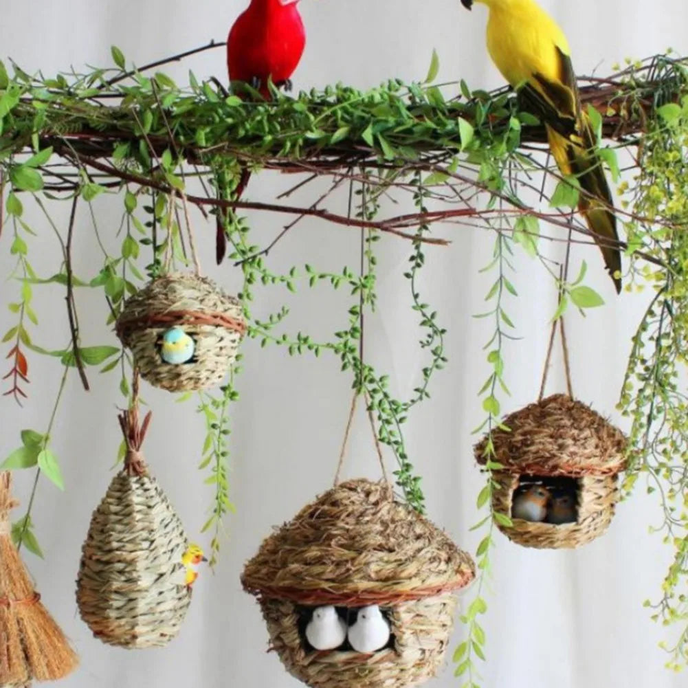 Natural Handmade Straw Bird Nest Animal Bird Hanging Nest