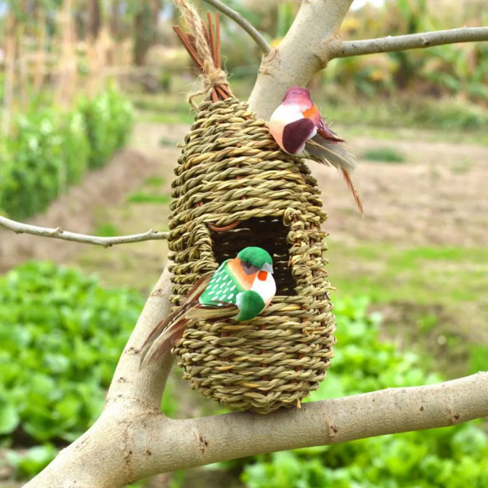 Natural Handmade Straw Bird Nest Animal Bird Hanging Nest