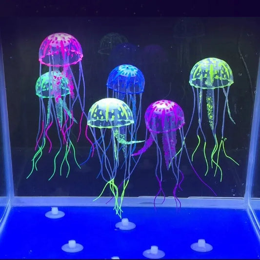 Artificial Jellyfish Fluorescent Transparent Floating Simulated Jellyfish - okpetssupplies.com